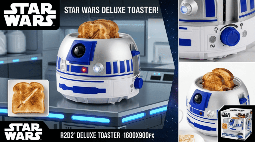 Uncanny Brands Star Wars R2D2 Deluxe Toaster